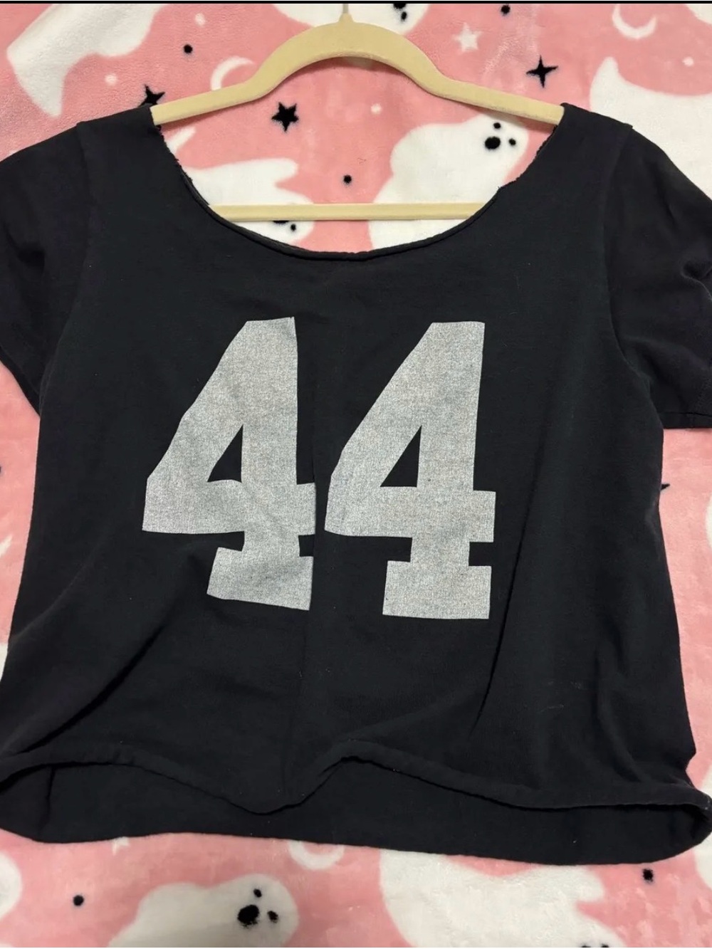 Brandy Melville Black Tee with ‘44' Graphic